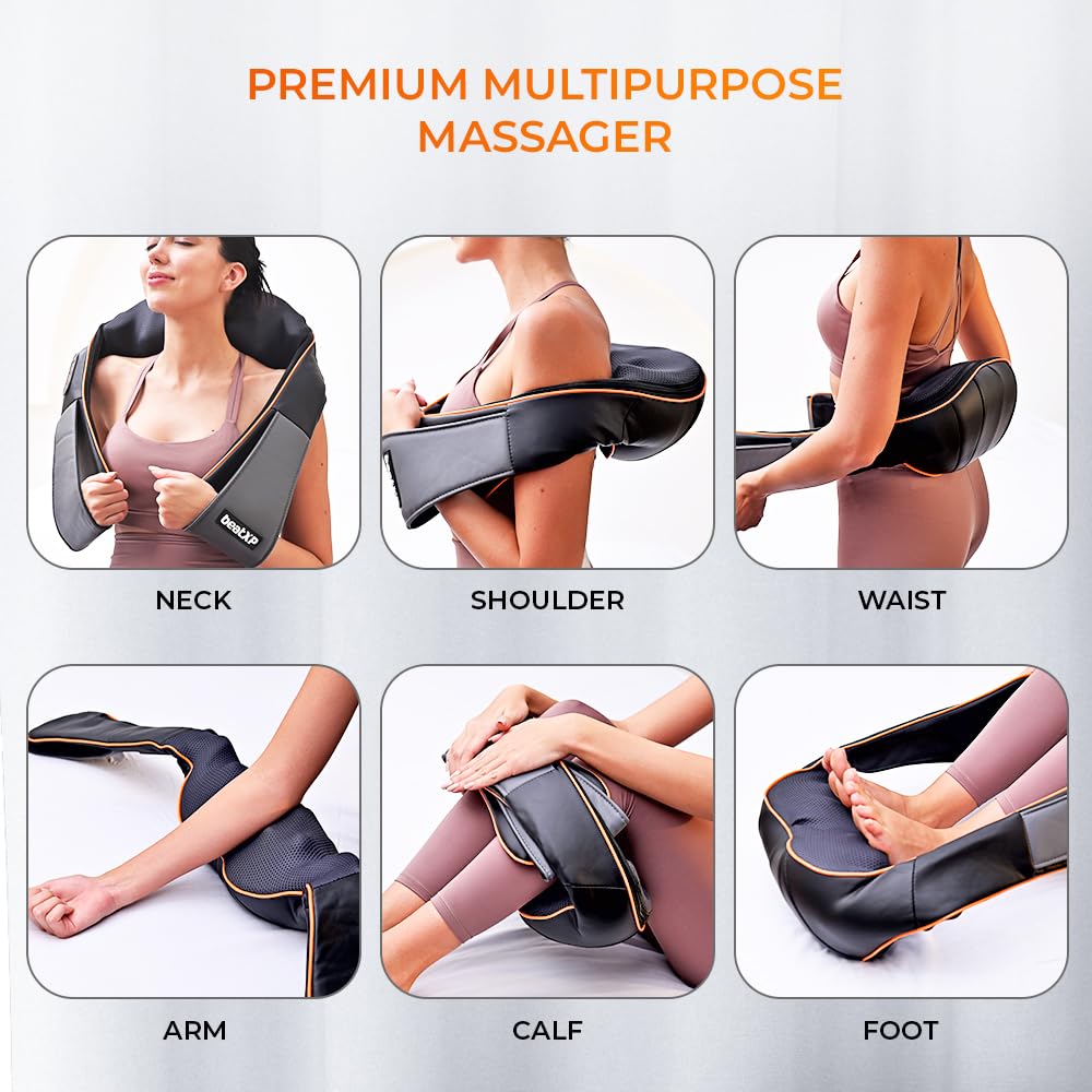 beatXP GlideHeal Shiatsu Massager with Infrared Heat Therapy | Full Body Massager with 8 Kneading Rollers for Shoulder, Neck, Back, Muscle Pain Relief with Type-C Charging, 1 Year Warranty (Grey) beatXP GlideHeal Shiatsu Massager with Infrared Heat Therapy | Full Body Massager with 8 Kneading Rollers for Shoulder, Neck, Back, Muscle Pain Relief with Type-C Charging, 1 Year Warranty (Grey)