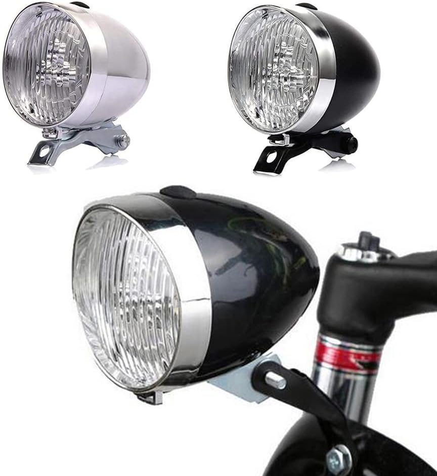 Bright with 3leds Classical Cycling Bicycle Headlight Retro Front Headlamp Vintage Bike LED Lamp Riding Safety Fog Night Head Light Accessories with Bracket