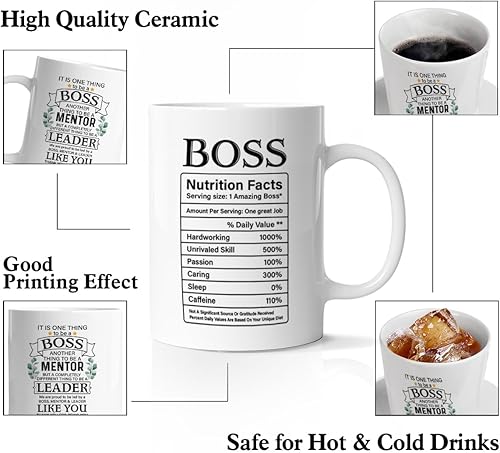 Miniatura 3 de Hijie Taza de café para jefe, regalos de agradecimiento para jefe, regalos de jubilación para jefe, mentor, compañero de trabajo, tazas de jefe para