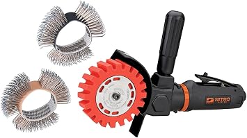 Dynabrade NZ1K NitroZip Surface Conditioning/Decal Pinstripe Removal Tool Kit | Right Angle, 0.5 hp 3500 RPM Pneumatic Motor | Includes Eraser and Wire Wheels