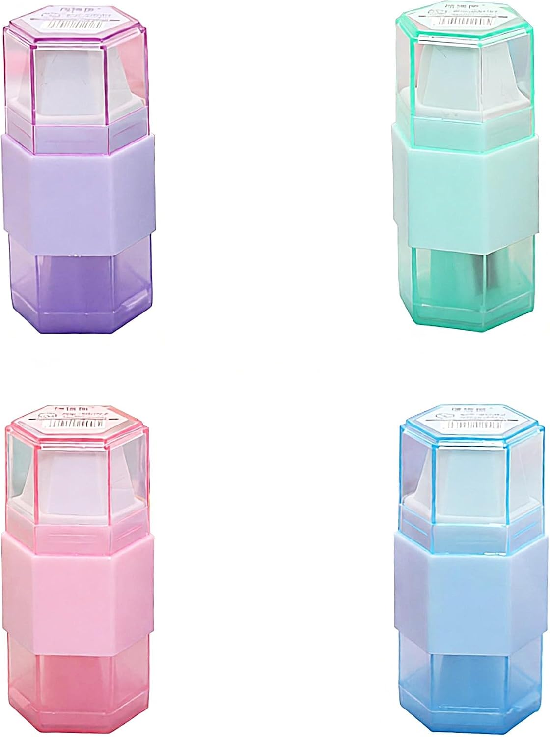 Pencil Sharpener & Eraser,4 Pack Colorful Manual Pencil Sharpener with Eraser,Fun Stationery Back to School Supplies,Classroom Rewards,Birthday Party Favors
