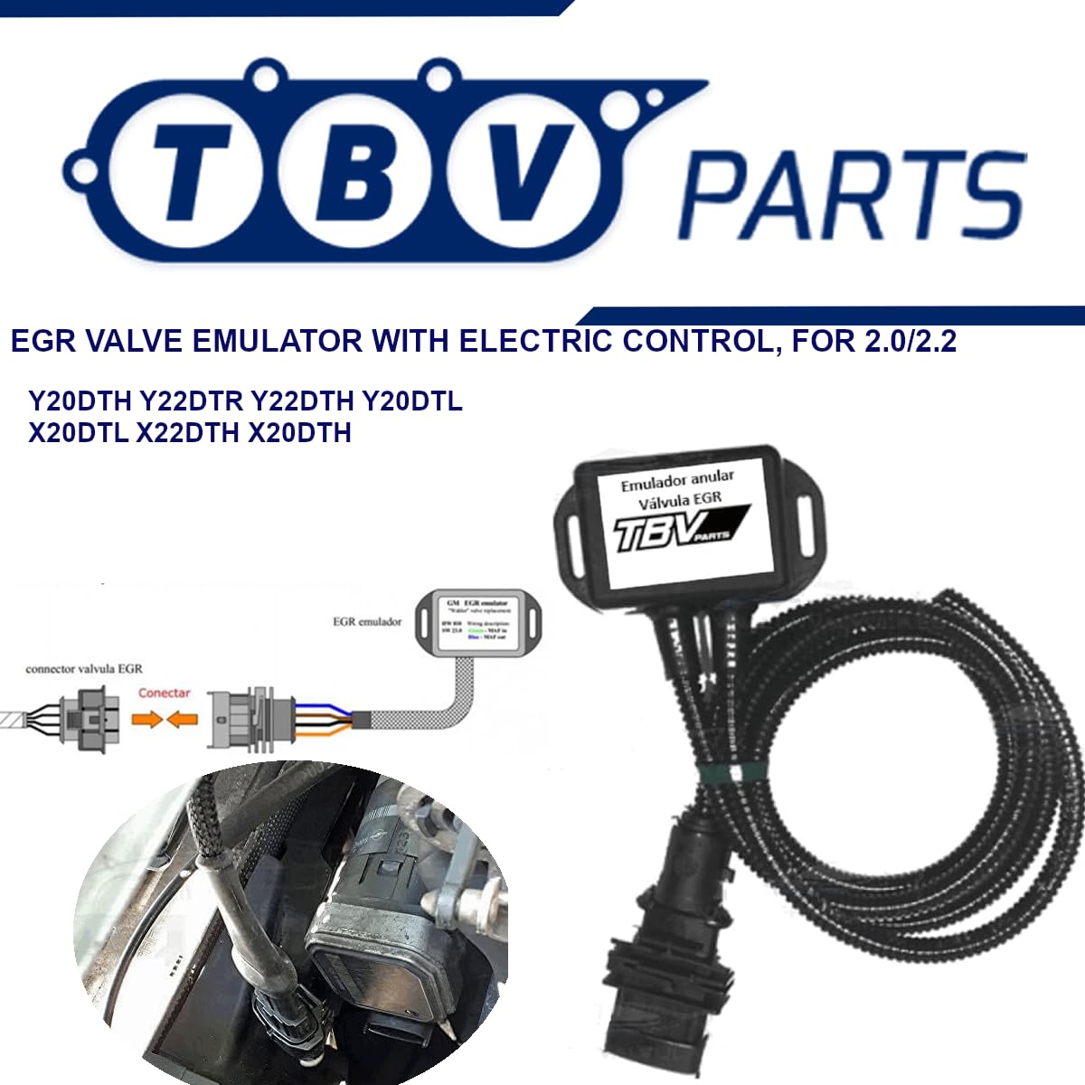 EMULADOR VÁLVULA EGR WAHLER 7375D CON CONTROL ELÉCTRICO Compatible con Opel Saab 2.0/2.2 DTI Y20DTH Y22DTR Y22DTH 93176989 5851594 5851041