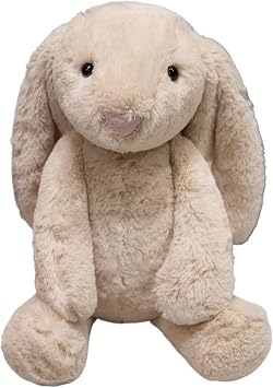 Rabbit Plush, Bunny Stuffed Animal Toy, Lop Eared Rabbit with Bow Tie for Birthdays Chirstmas Home Decor KidsBeige,30cm/12in