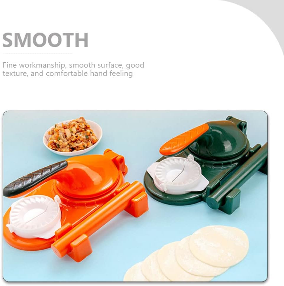 Hemoton 2 Sets Dumpling Maker Machine Dumpling Press Mini Tortilla Press Maker Manual Dumpling Wrapper Molds Plastic Dough Presser Tool Mexican Taco Quesadilla Maker for Pasta Pizza