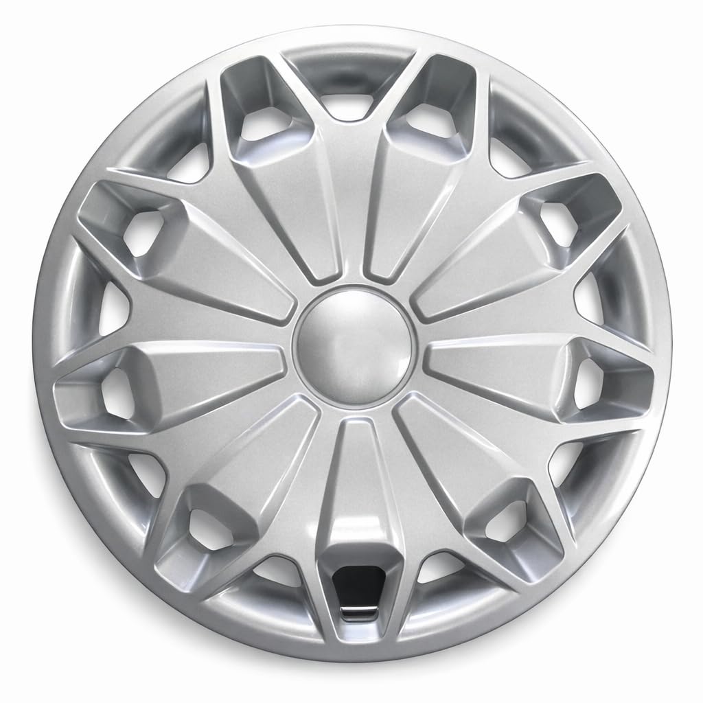 Set 4 Copricerchi 16 Pollici Compatibili con Ford Transit Custom 2013> Coppe Ruota in ABS Resistenti Montaggio Rapido Design Elegante per Cerchi in Ferro