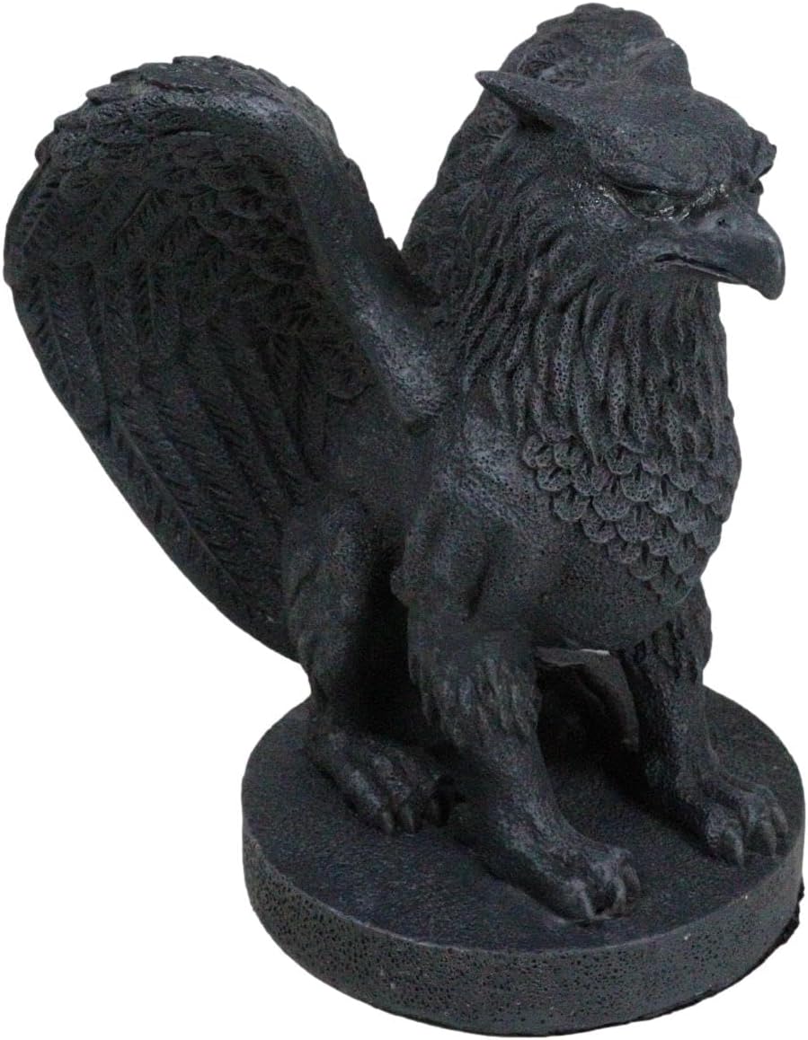 Ebros Gift Mythical Winged Griffon Griffin Eagle Lion Gargoyle Statue Faux Stone Resin Home Decor Figurine 6.75" Tall Gothic Sculptures Statues and Figurines Might and Magic Heroes and Royalty Symbol