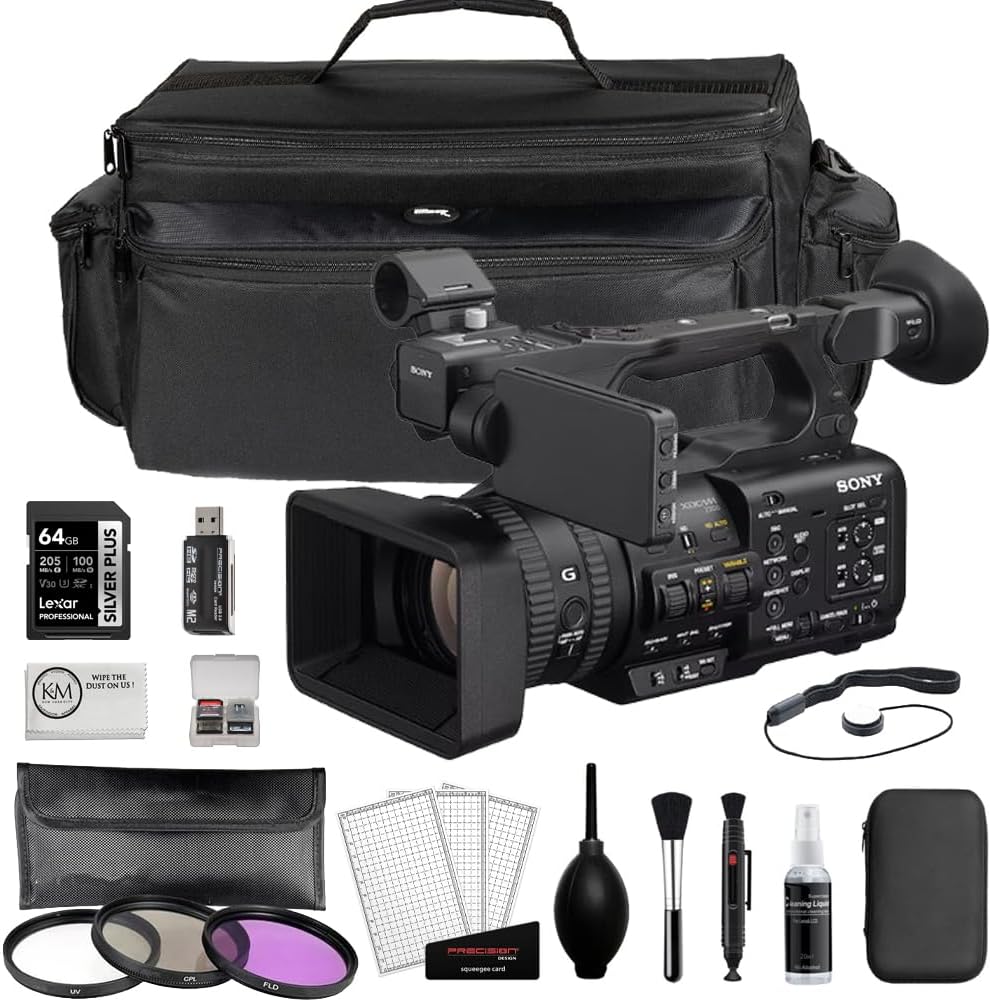 PXW-Z200 4K 1" CMOS Sensor XDCAM Camcorder Bundle with 64GB SDXC Memory Card + Camera Bag + 3-Piece Filter Set + Photo Starter Kit + Cleaning Cloth (6 Items)