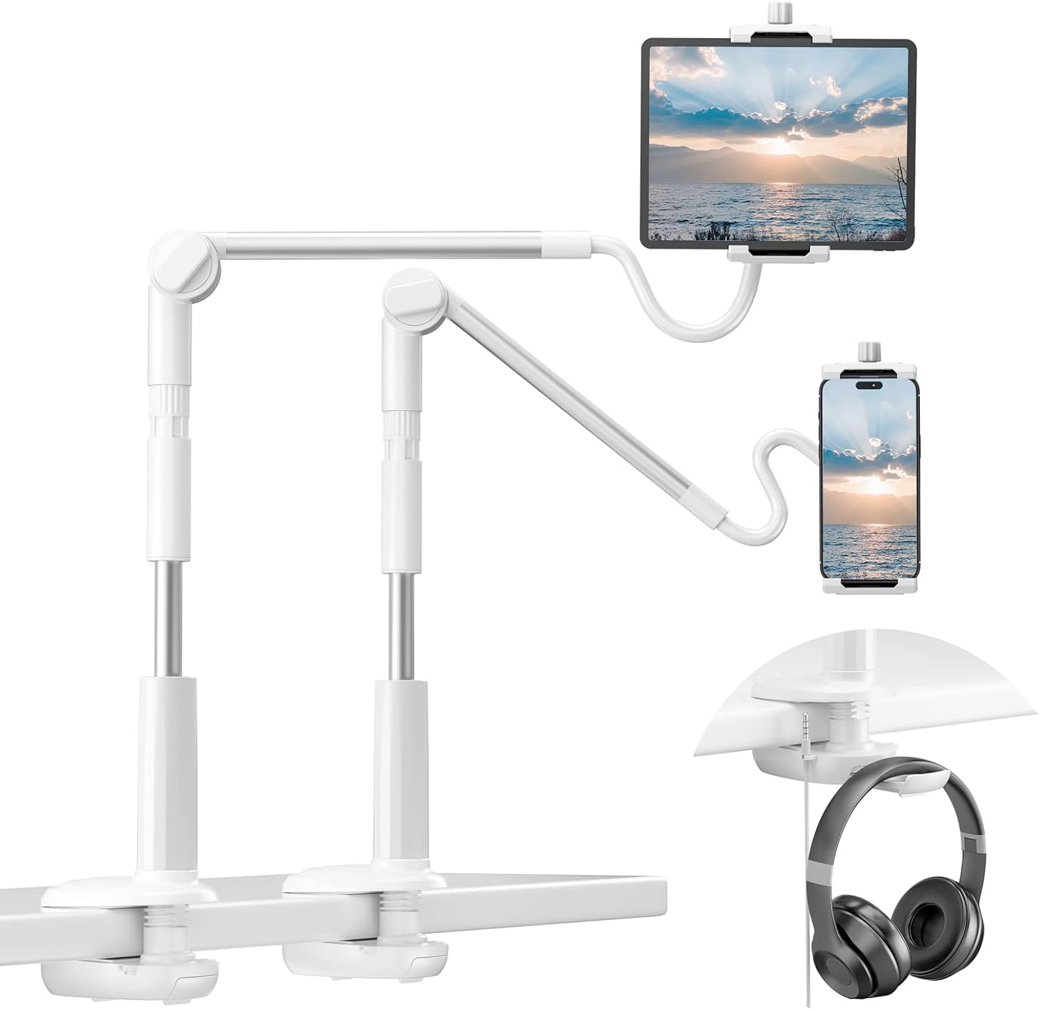 KDD Gooseneck Tablet Holder for Bed, 360 Adjustable iPad