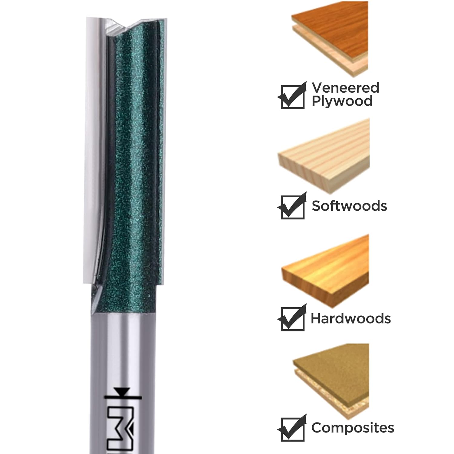 MNA 5/16" (Dia.) Double Flute Straight Bit with 1/4" Shank (04-118)