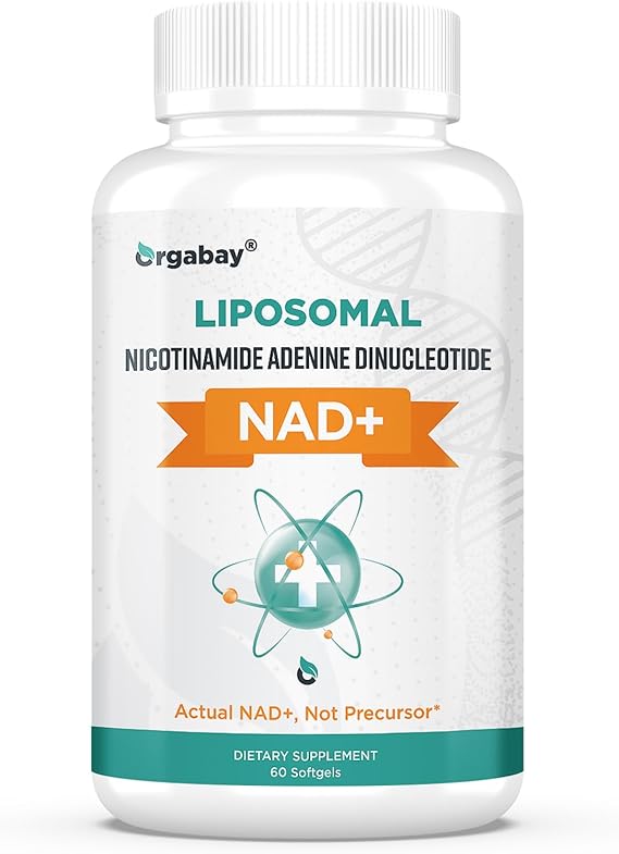 Orgabay Liposomal NAD+ Supplement 500 mg, High Absorption, Boost NAD+ with TMG 250 mg, Actual NAD Plus More Efficient Than Nicotinamide Riboside, Support Cellular Energy, Healthy Aging | 60 Softgels