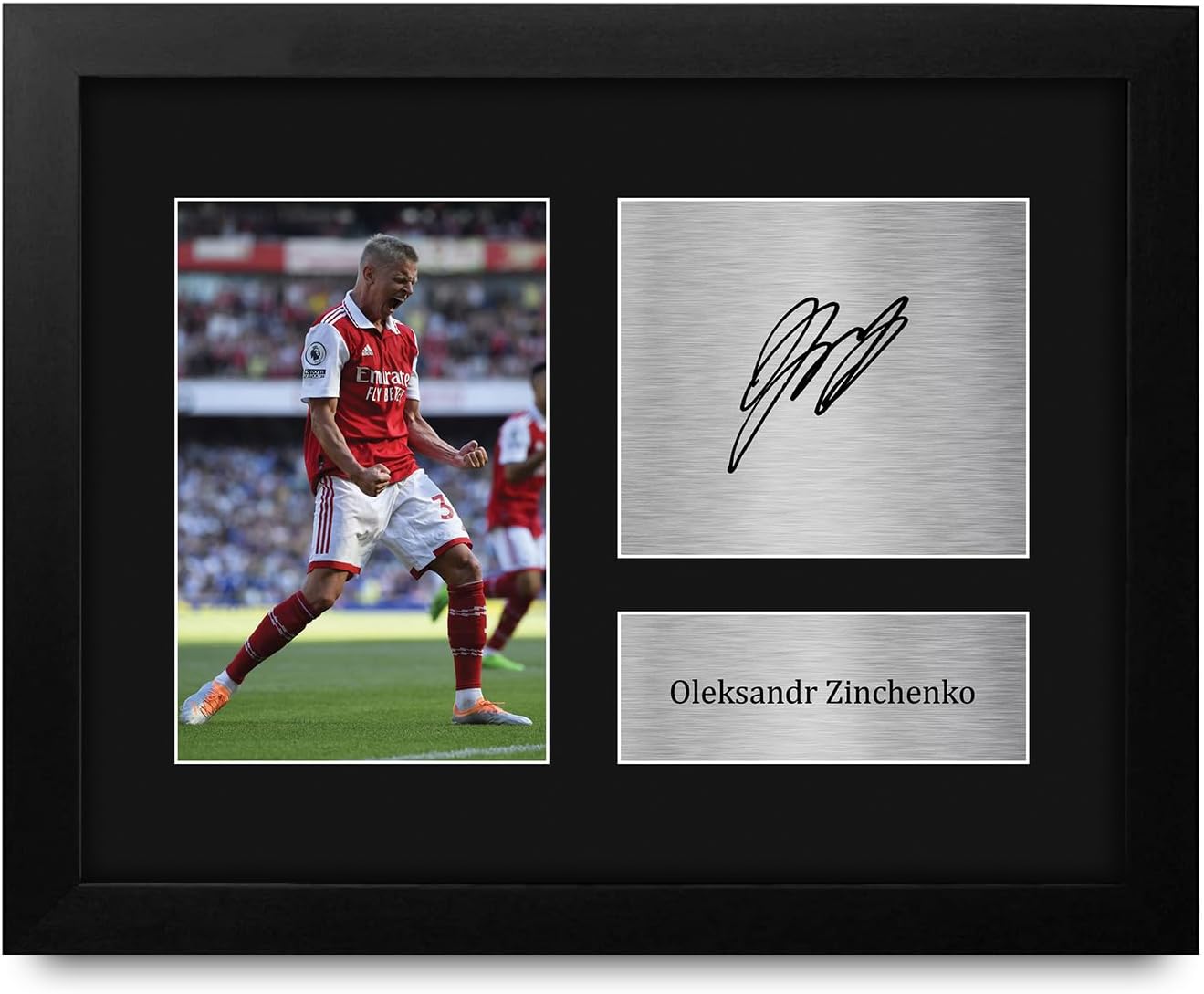 HWC Trading Oleksandr Zinchenko Arsenal Gifts Printed Signed Autograph Picture for Soccer Fans and Supporters - US Letter Framed (ID-008656)