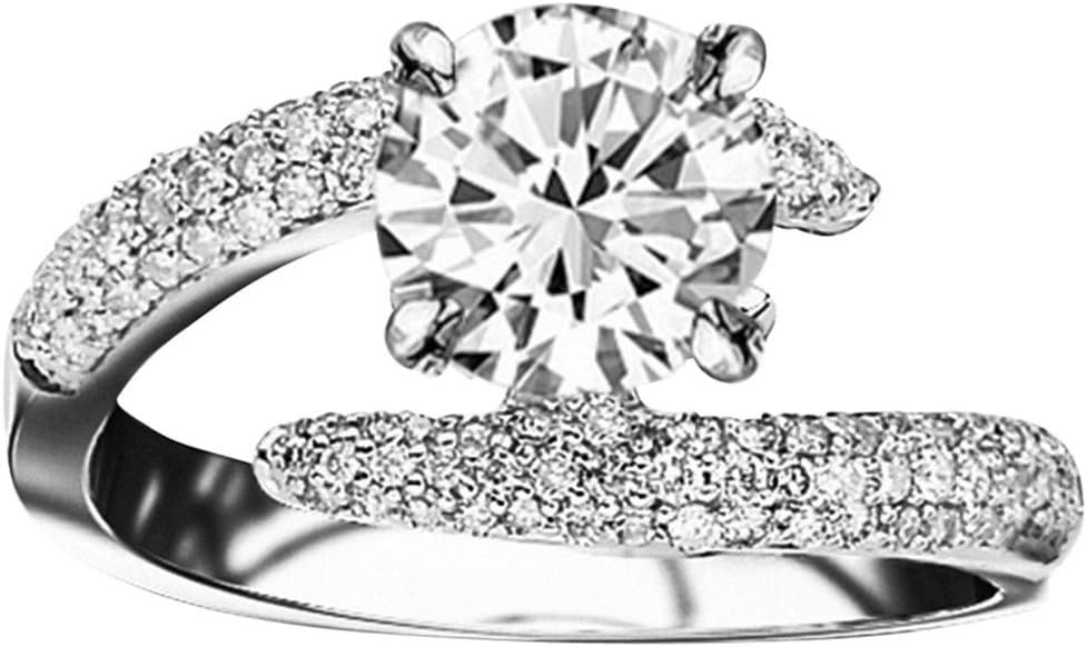 1 Ctw Round Micropave Split Shank 14K White Gold Diamond Engagement Ring (G-H Color I1 Clarity 0.5 Ct Center)