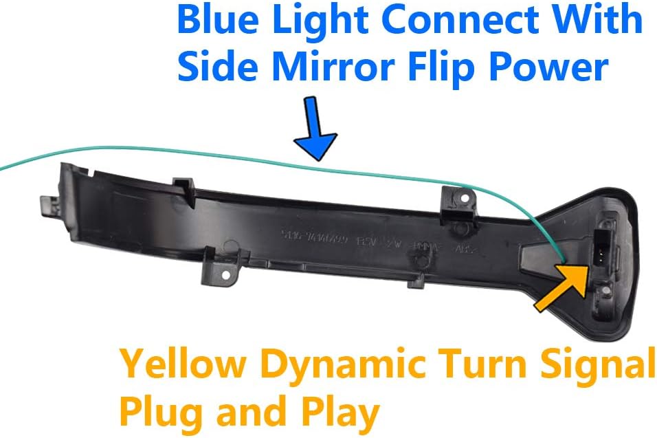 LED Dynamic Turn Signal Light Side Mirror Blinker Sequential Lamp Assembly For Bmw 5 6 7 8 3 Series G38 G30 G31 G11 G12 G14 G15 G20 M5 (Blue-Yellow)