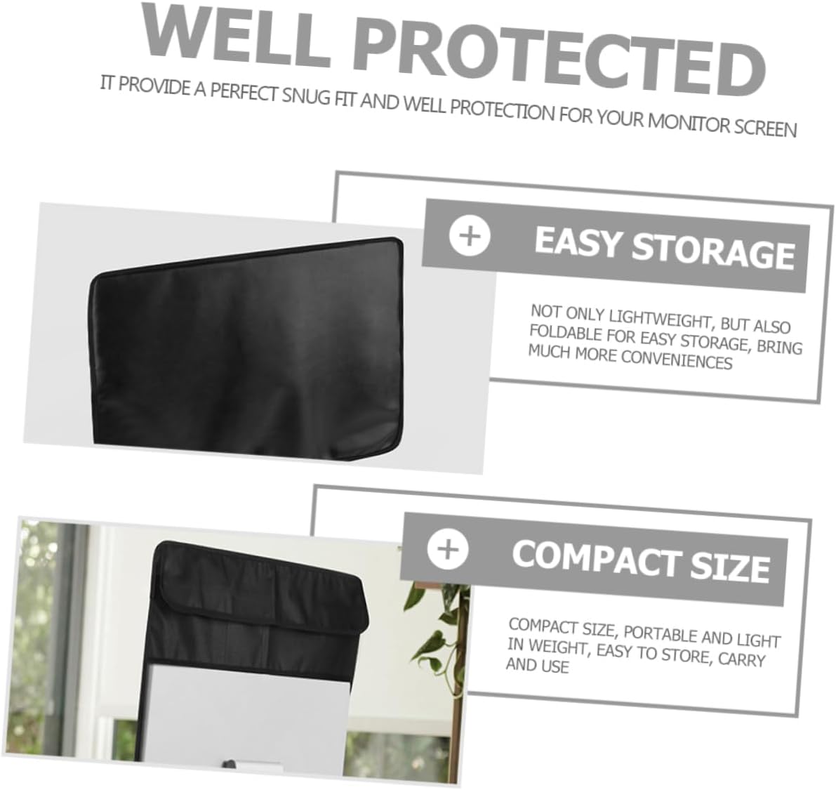 MERRYHAPY Monitor Cover Dust Sleeve for Washable Screen Cover Rear Pocket Lightweight and Portable for Use