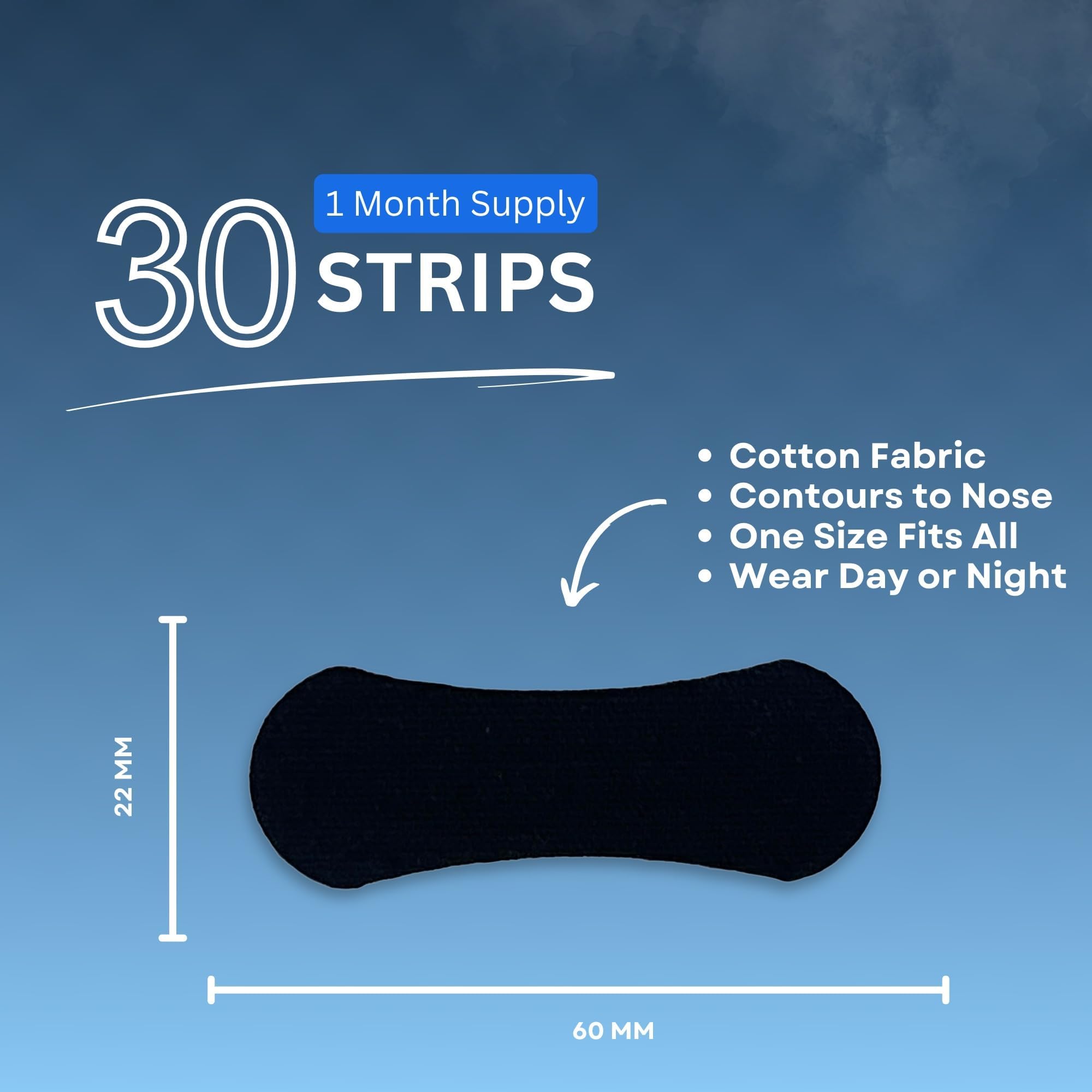 Actually Modern Inhale Nasal Strips for Sleeping - Nose Tapes for Breathing - Anti Snoring Solution & Nasal Congestion Relief Nasal Tape - Universal Fit, Extra Strength for Sensitive Skin (Black)