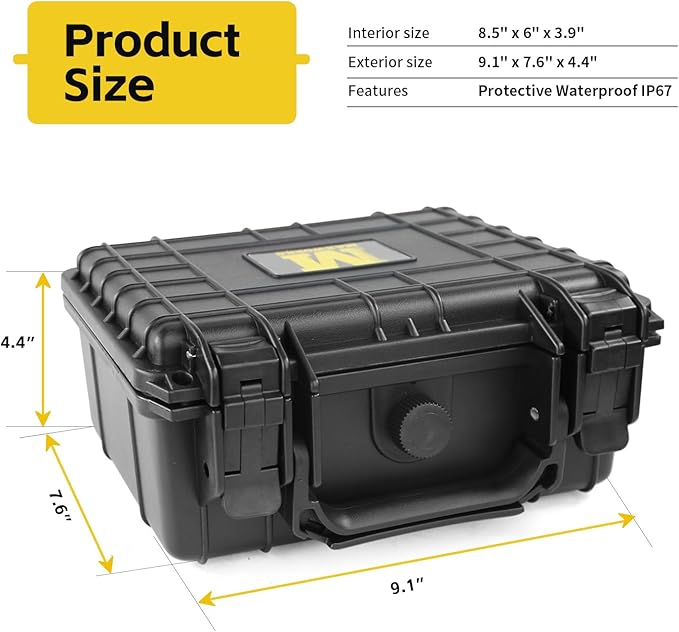 Maleta impermeable MaxWorks 9.1x7.6x4.4 pulgadas negra miniatura 2