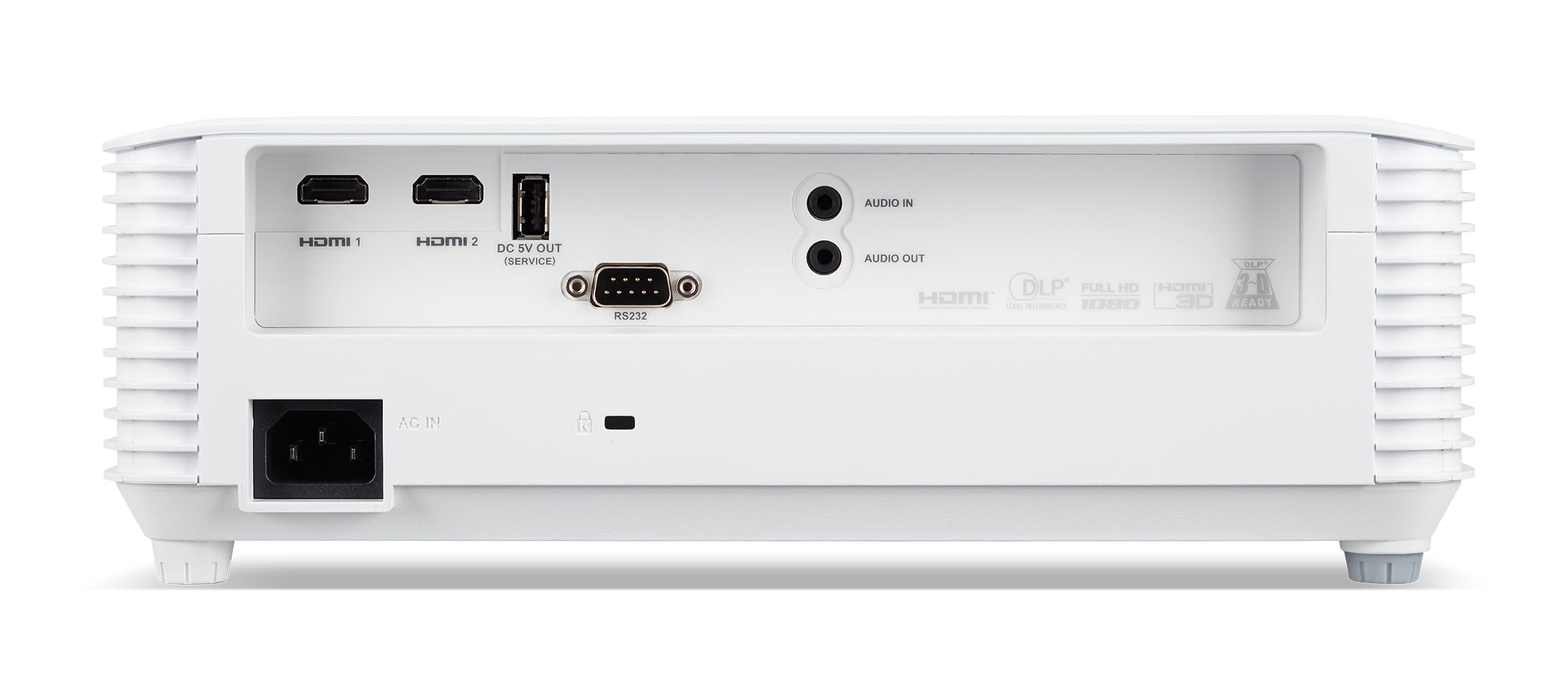 Acer H6546 DLP-Beamer - 1080p Full HD (1.920 x 1.080 Pixel), 5.200 ANSI Lumen, 10.000:1 Kontrast, 3D, Keystone, 1x 3 Watt Lautsprecher, HDMI (HDCP), weiß, Home Cinema