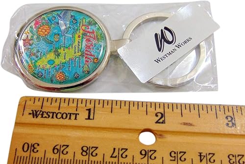 Miniatura 2 de Westman Works Llavero de recuerdo de Florida acrílico retro mapa estatal grande llavero regalo 3 pulgadas multicolor, Multicolor -