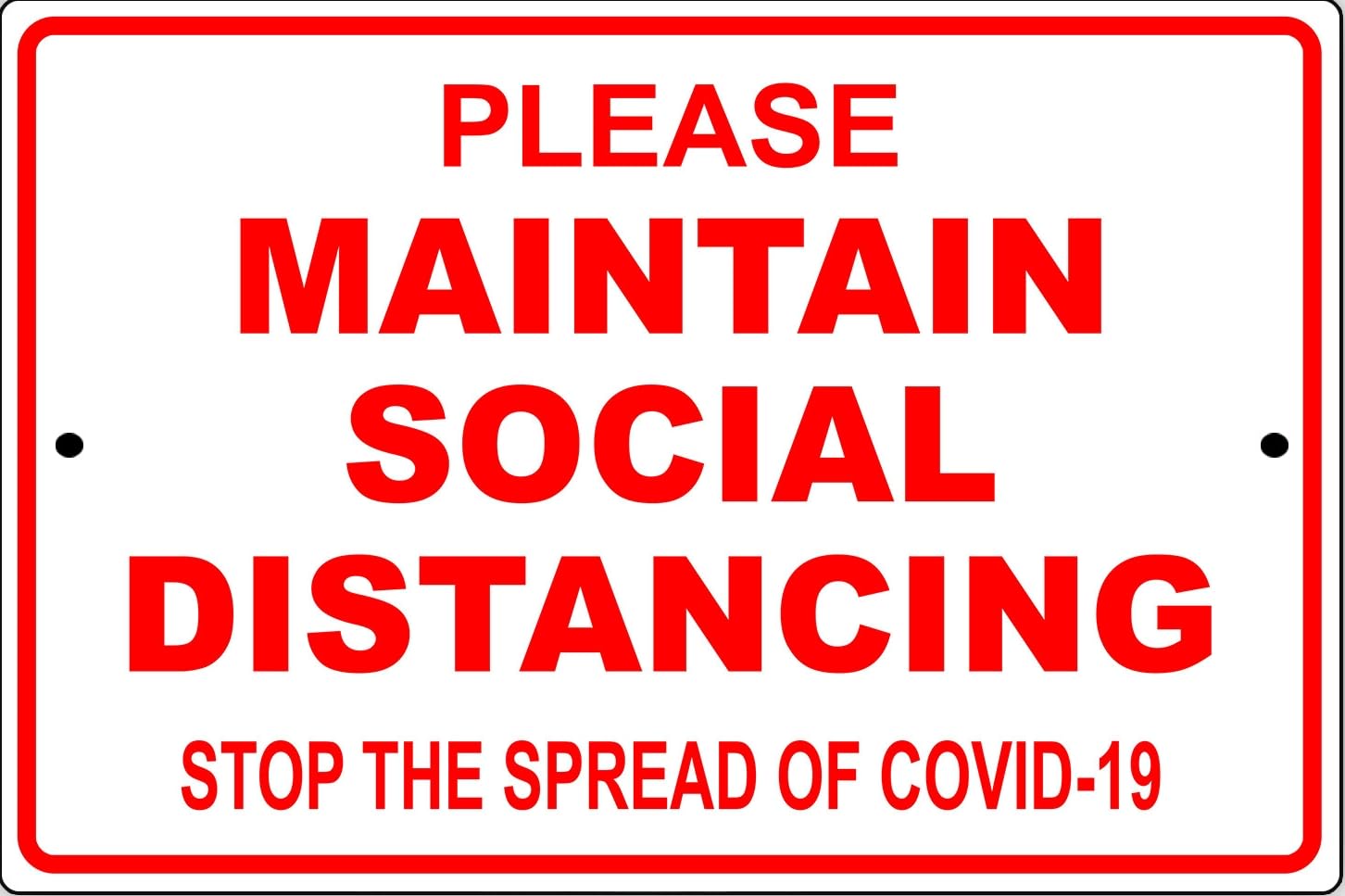 Please Maintain Social Distancing Safety Precautions Metal Sign