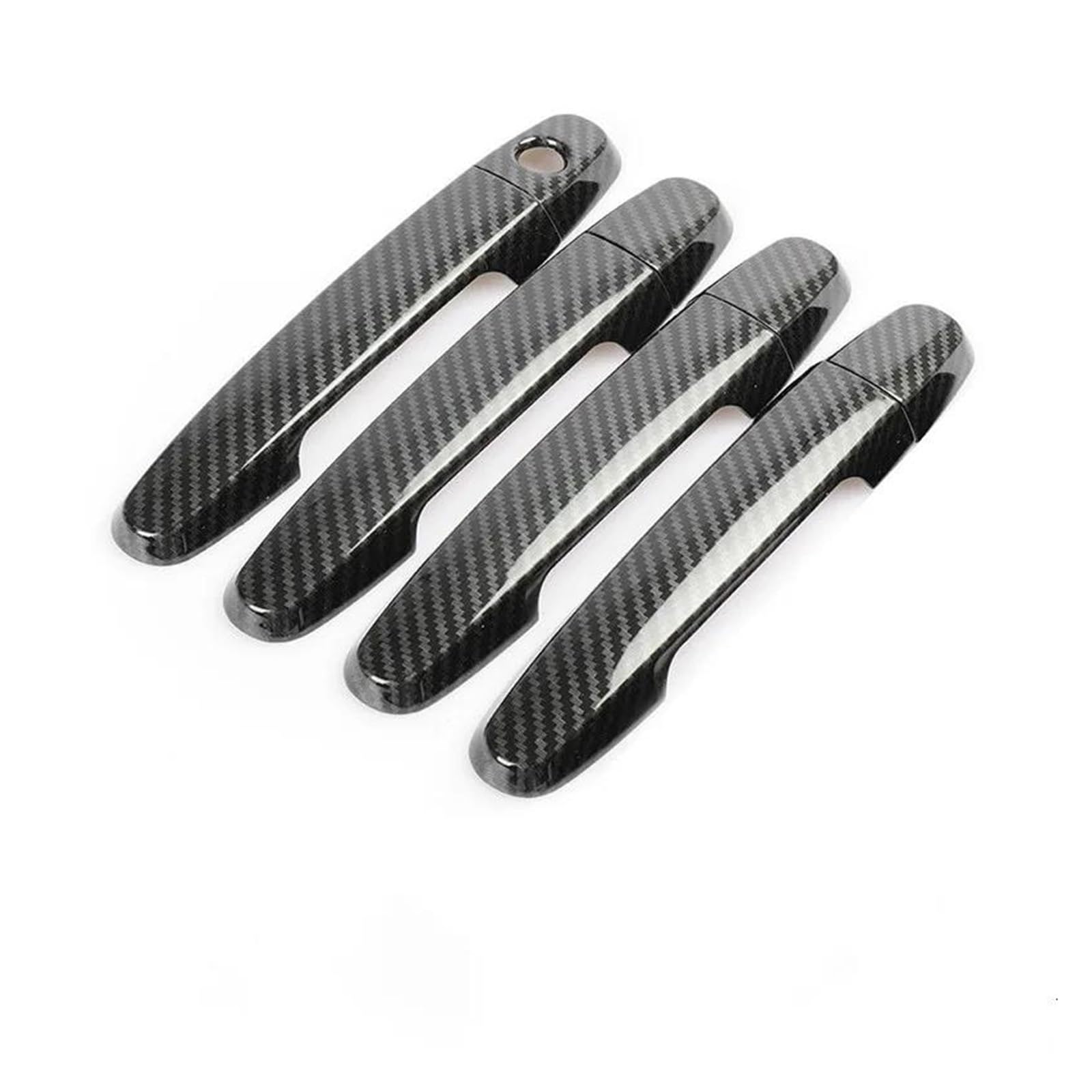 Kjhopy Carbon Fiber 1 Hole Car Door Handle Cover Trim Accessories Overlay For Hilux For Vigo 2005-2014(Carbon Fiber 1 Hole)