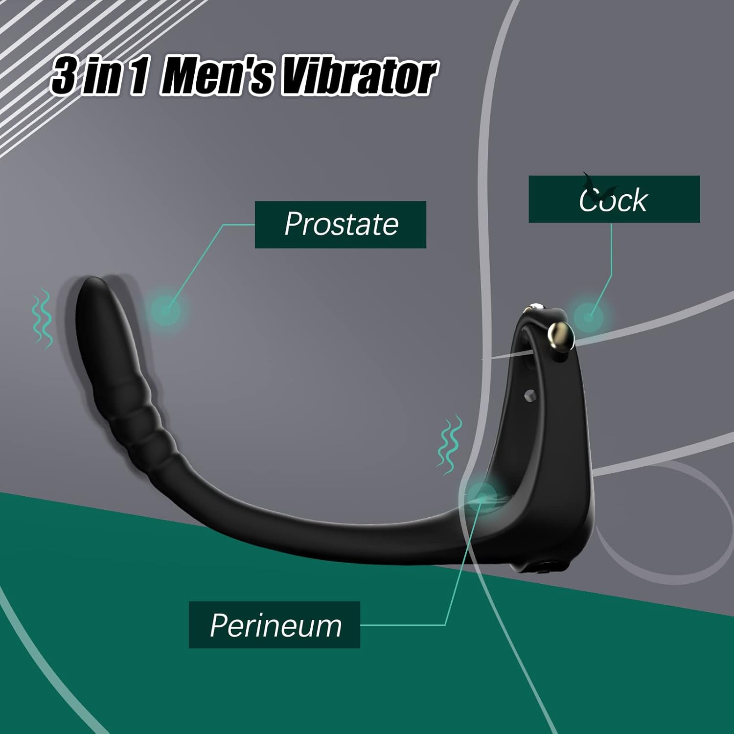 Vibrating Taint Teaser Cock Ring with Bullet, 3 in 1 Adjustable Penis Ring with Remote, Anal Vibrator with 10 Frequencies, Prostate Massager for Sexual Stimulation, Sex Toys for Men Pleasure