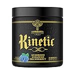 Ambrosia Kinetic - Organic Pre Workout Powder | Mushroom-Enhanced Natural Pre Workout | Nootropic Superfood Powder for Clean Energy, Focus, Recovery | 24 Servings | Blue Raspberry