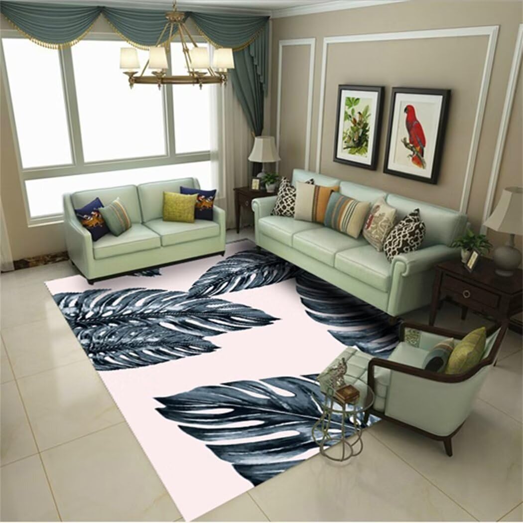 Tapis chambre ado garçon bleu 140x200cm lavable moderne