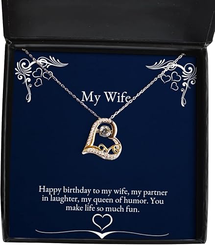 Happy birthday to my wife, my partner in laughter, my.. Love Dancing Necklace, Wife Present From Husband, Love Jewelry For Wife, Birthday present