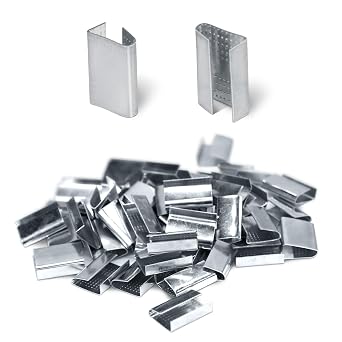 Open Serrated Strapping Seals for 5/8 Polyester Poly Polypropylene Strap Pallet Banding Clips(1000)