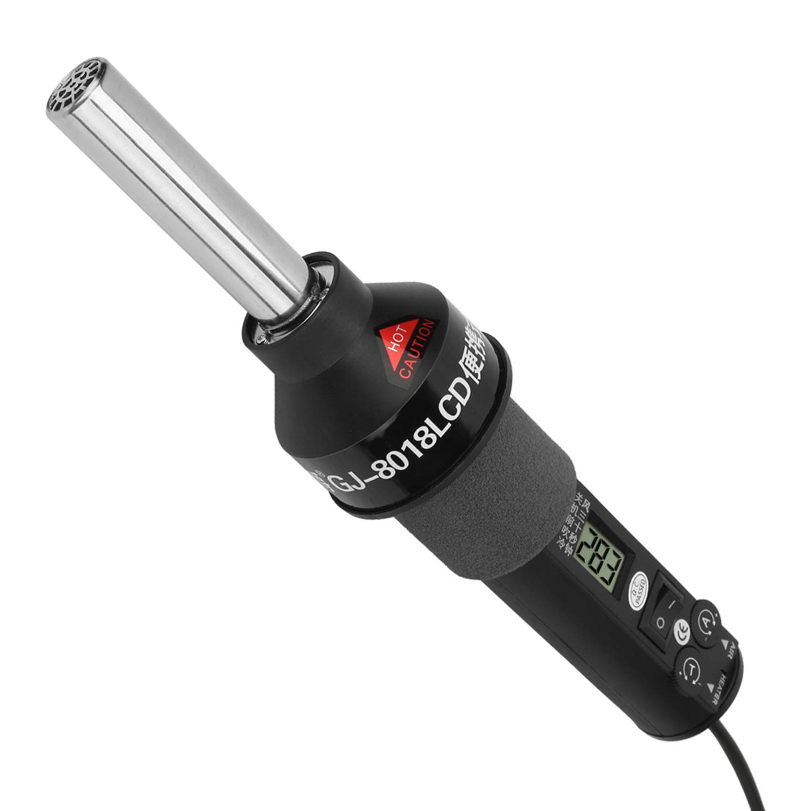 Pistola de calor de 220 V soldador aire caliente pistola de aire caliente de 450 W ajustable con pantalla LCD Soldadura por soplado de mano, para el secado de Pistolets à air chaud
