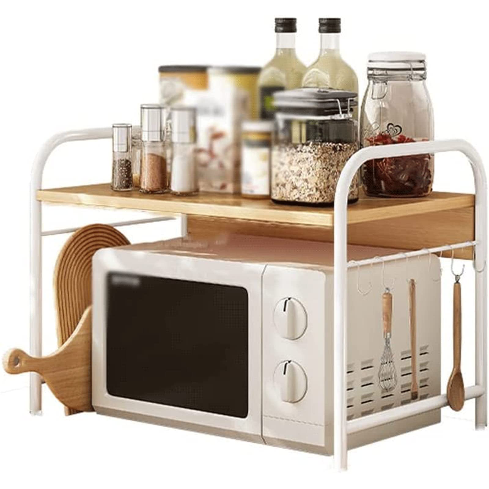 Support pour micro-ondes et organisateur de cuisine pour un plan de travail ordonné