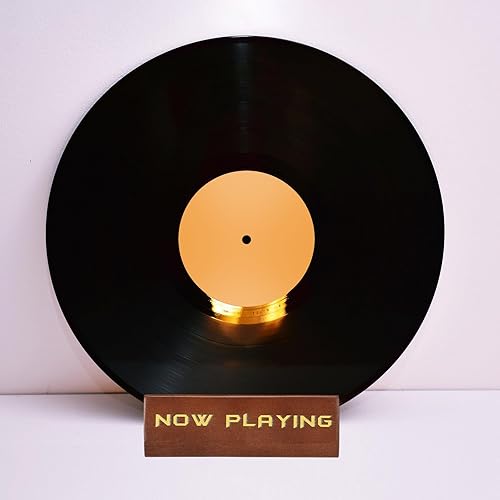 Miniatura 2 de Yalikop Now Playing - Soporte para discos de vinilo, 2 piezas, soporte para discos de vinilo de madera, soporte de almacenamiento de discos