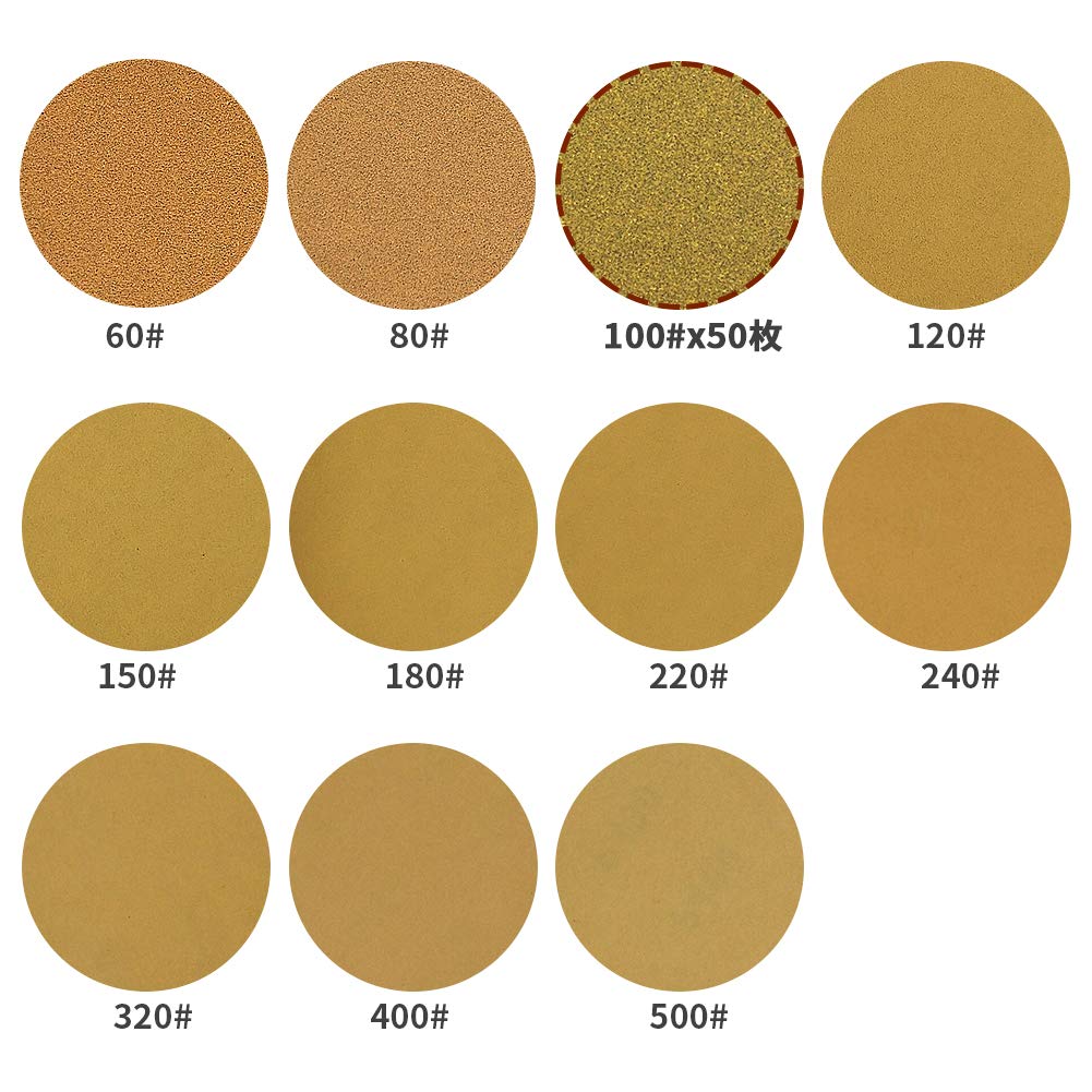 Uxcell 30 Discos De Lija Orados De 3 Pulgadas, 60 Granos, Gancho Y Bucle, Papel De Arena