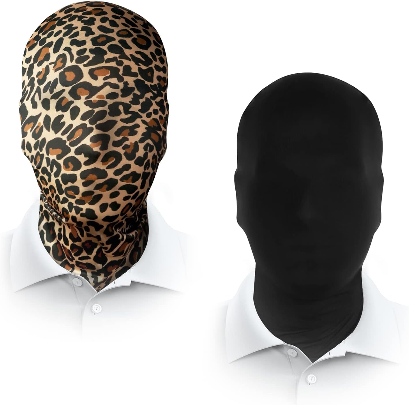 2 Pieces Black Full Face Mask Halloween Spandex Adult Hood Faceless Morph Head Cloth