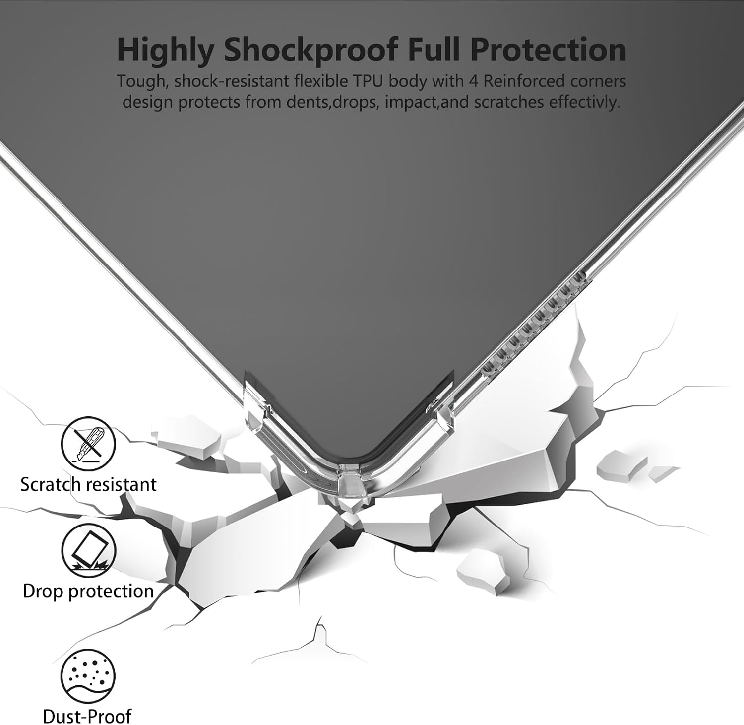 Aircawin Case for Bigme B7 Pro/Bigme 7 ePaper Case Clear,Slim Clear Cover for Bigme B7/B7 Pro E-Reader Tablet(7 inch),Shockproof Anti-Yellowing Anti-Scratch Lightwheight Soft TPU Back Shell-Crystal