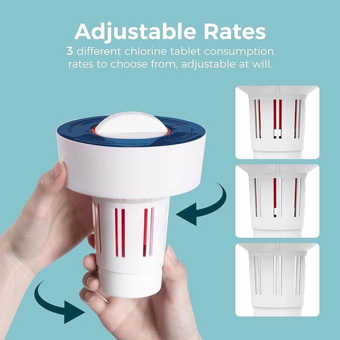 Dispensador flotante para tabletas de cloro de 1 pulg. azul miniatura 6