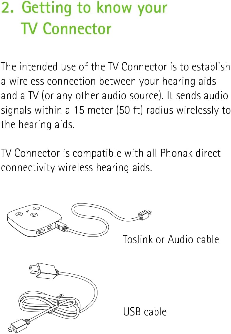 Hearing Aid Accessory Phonak TV Connector for Hearing Aid Streamer Streams TV and Music