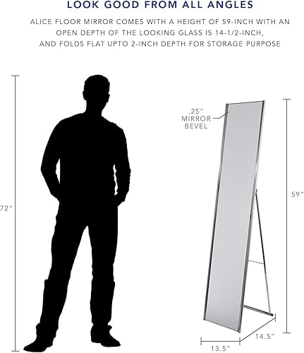 Miniatura 8 de Adesso WK2444-20 espejo de piso Alice acabado de cobre Acero talla única