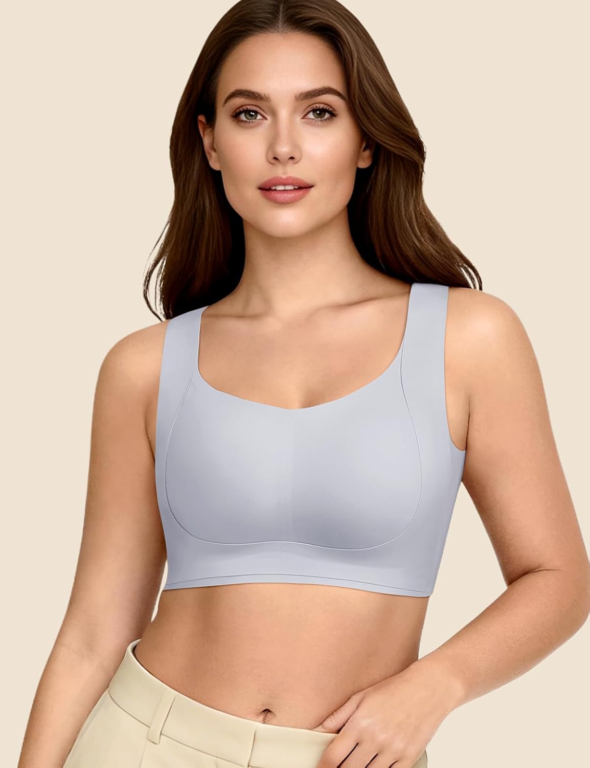 Wireless Jelly Bras for Women Supportive Bras Sexy Comfy Bralette Seamless Tshirt Everyday Bra Gentle Support All-Day Lift