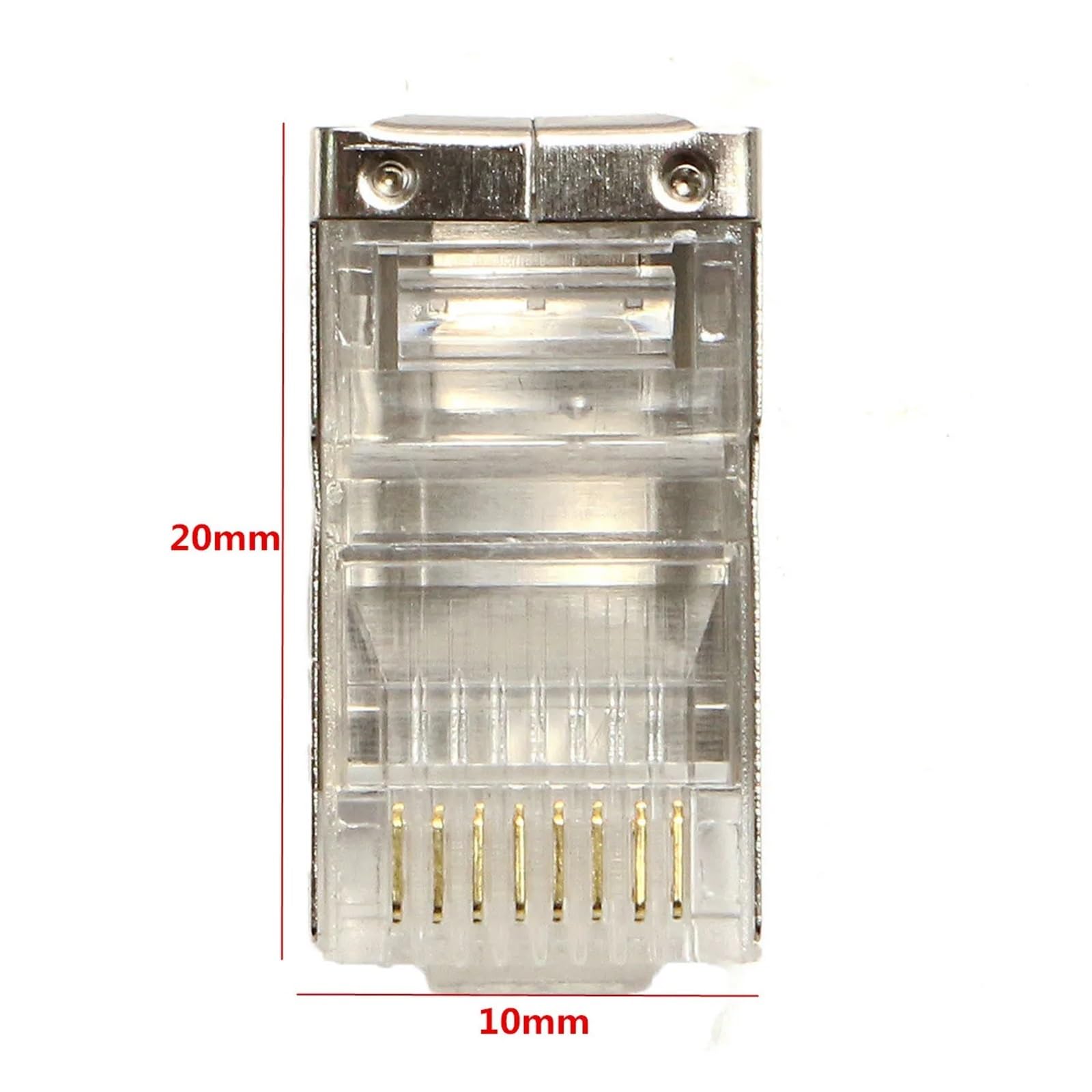 50 szt. RJ45 Cat6 złącze 8-pinowe 8P8C ekranowane skręcone złącza modułowe gniazdo złącze internetowe