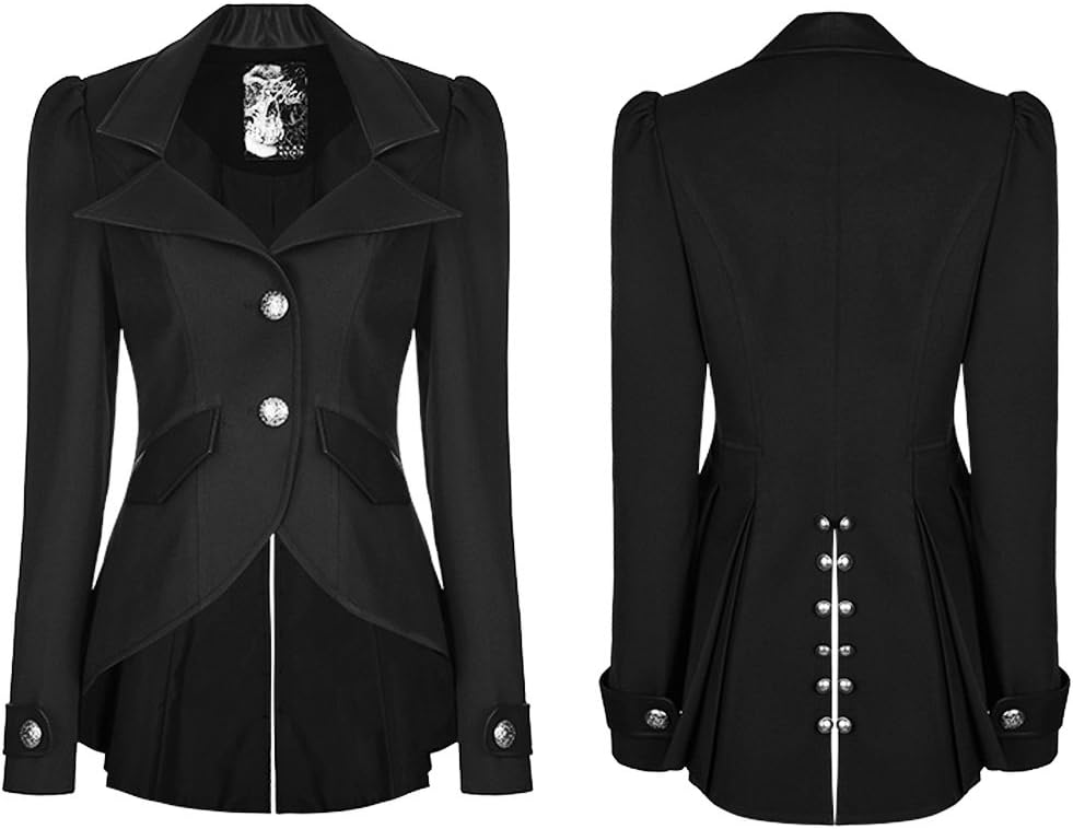 Women Gothic Blazer Jacket Lapel Sharp Shoulder Pad fashion Blazer