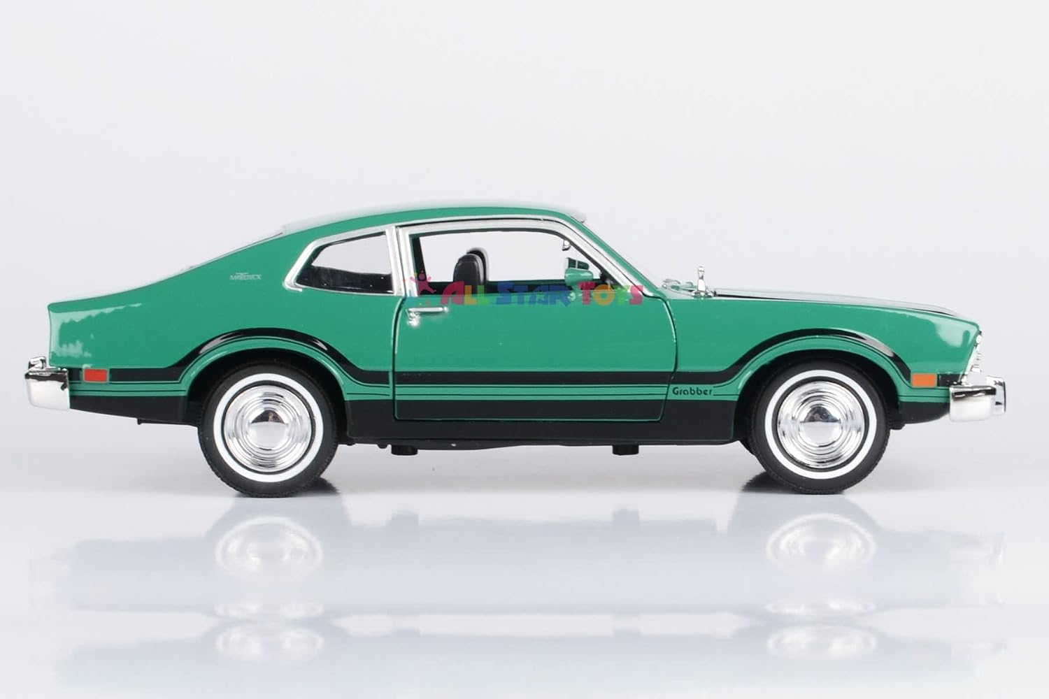 1974 Maverick GRABBER Green 1/24 DIECAST MODEL CAR by Motormax Forgotten Classics Series 73332 79043