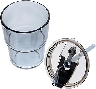 TOYANDONA Glass Iced Coffee Cup with Lid and Straw 450ml Smoke Gray Glass Tumbler for Travel and Outdoor Use Reusable Sealed Milk Tea