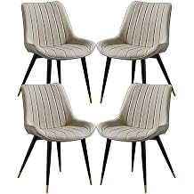 Dining Chair Modern Kitchen Dining Room Chairs Set Of 4 Faux Pu Leather Side Chair Living Lounge AccentCreamy-white