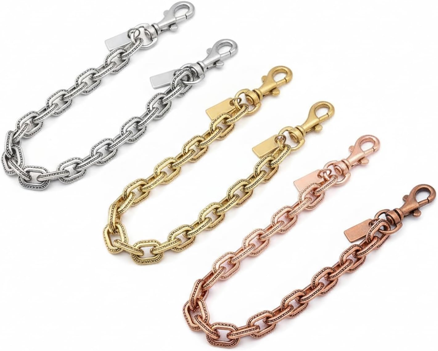 Acun Bag Charm Extender Chain Ring Metal Chain with Decorative Enamel Charms, Secure Lobster Clasp for Purse, Tote image 3
