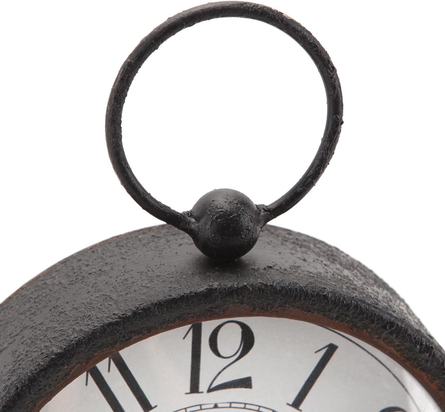 NIKKY HOME Small Retro Black Wall Clock 6 Inch, Battery Operated Vintage Metal Round Silent Analog Clock for Bathroom Kitchen Living Room Bedroom Office