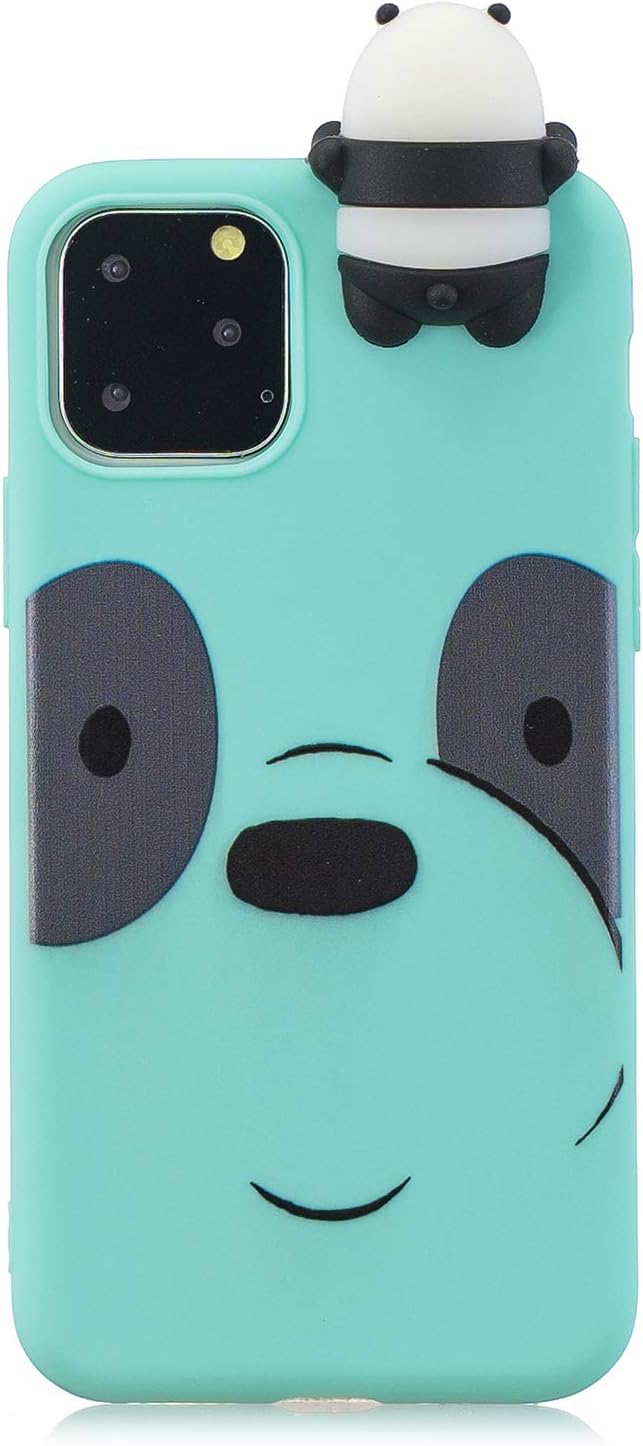 Artfeel Cute 3D Cartoon Case Compatible with iPhone 11 Pro Max 6.5 inch,Lovely Animal Light Blue Bear Pattern Soft Silicone Back Cover,Ultra Slim Flexible TPU Bumper Anti-Scratch Cover