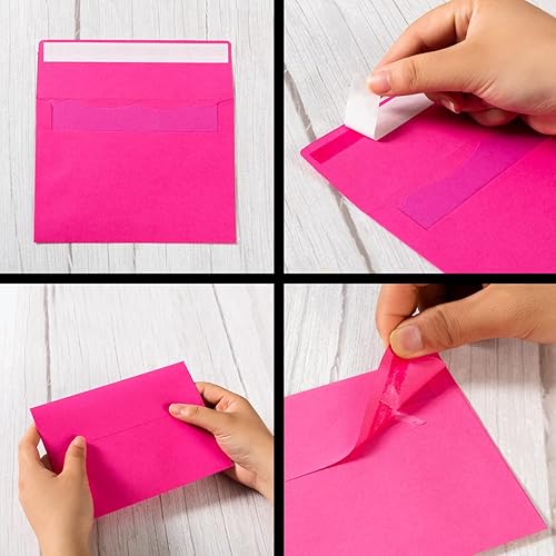 Miniatura 3 de Paquete de 100 sobres A7 con tarjetas coloridas en blanco de 5 x 7 sobres autoadhesivos de negocios, sobres de invitaciones para tarjetas (A7,