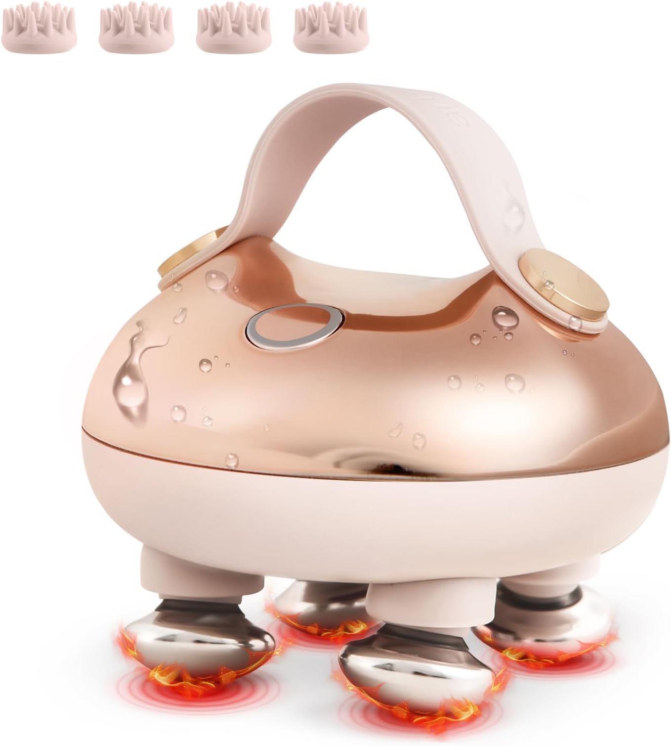 Scalp Massager with Heat Electric Head Massager Scalp Stress Relax Recharagable Heated Hair Massager Cordless Kneading Massage Gift for Mom Dad