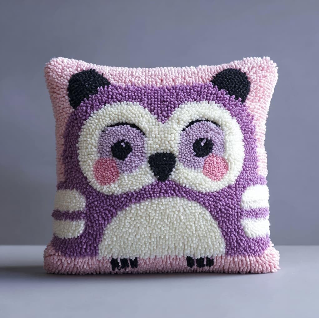 Axiangzik Owl Latch Hook Cushion Kit 43X43cm,